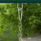Outsunny Classic Round Garden Swing Set, Steel Ladders and Rope and Basket for Children 3-8 Years - Borgè