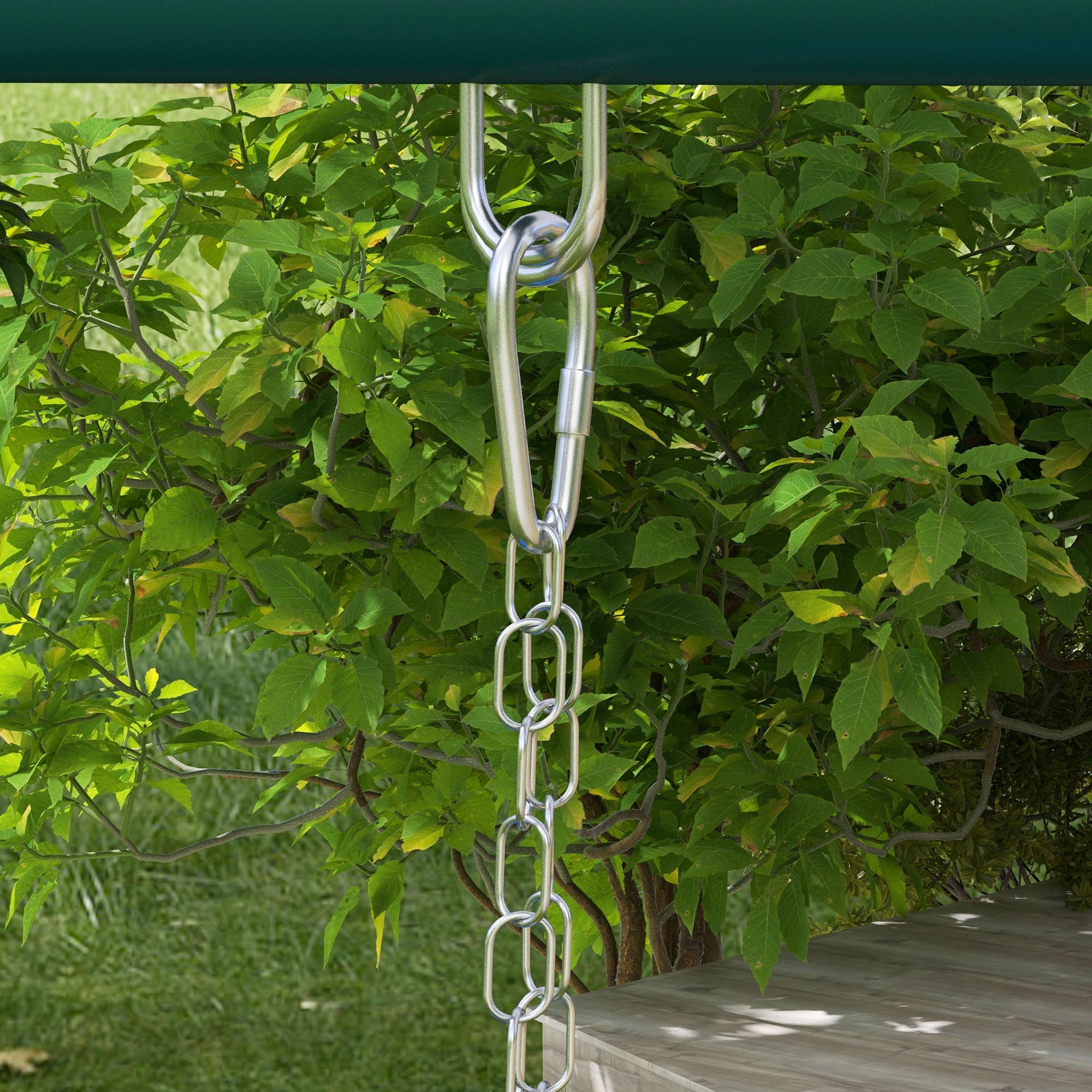 Outsunny Classic Round Garden Swing Set, Steel Ladders and Rope and Basket for Children 3-8 Years - Borgè