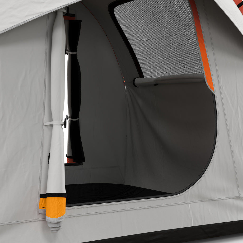 Outsunny 3-Door Waterproof Car Tent in Polyester, PE and Fiberglass, 239x210x210 cm, Gray and Orange - Borgè