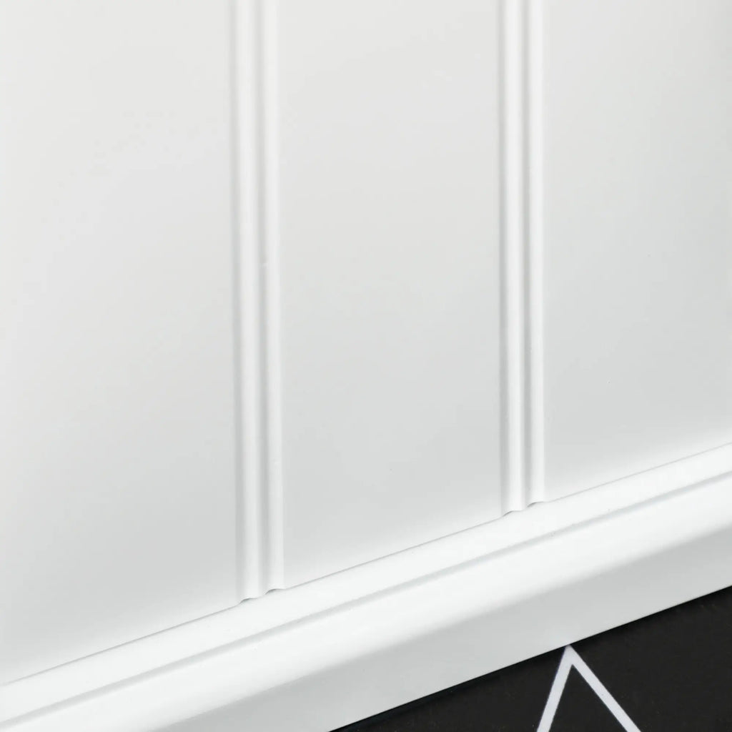 Bathroom Cabinet with Toilet Paper Holder and MDF Wood Cabinet, 21.5x17.8x66.5cm, White