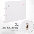 kleankin Bathroom Wall Cabinet 60 x 10 x 48cm, with Mirror and 3 Shelves, White MDF Wall Cabinet