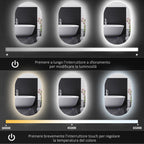 Anti-Fog LED Bathroom Mirror with Adjustable Brightness, Glass and Aluminum, 81x51x4.5 cm