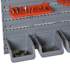 44PCS Adjustable and Removable Tool Boxes, Wall Mounted, PP, Red Grey, 54x22x95cm
