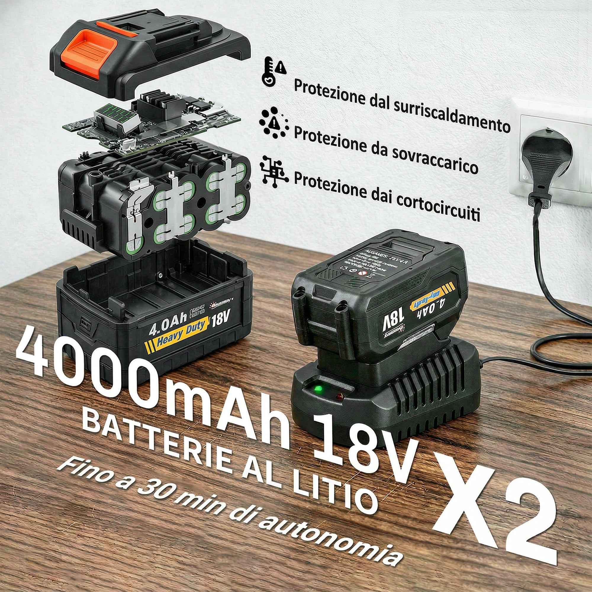 Outsunny 36V Cordless Leaf Blower, 2 x 4000mAh Batteries, Charger Included, Lightweight Model.