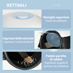 Cat Litter Box with Lid, Scoop and Deodorizer, Foldable Design, 52x41x38 cm, White and Black