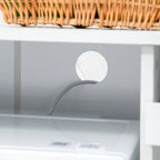 Space-Saving Kitchen Sideboard with 2 Cabinets and 2 Pull-Out Wooden Shelves, 84x39x109 cm, White