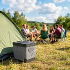 Outsunny Portable Camping Toilet with 12 Clotting Packets and 12 Disposal Bags, 34x29x20 cm, Dark Grey