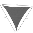 Anti-UV and Breathable Triangular Awning with D Hooks, in HDPE, 5x5x5 m, White and Blue - Borgè