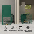 Outsunny Small Animal Cage Trap with One Door and Handle, 100x25x28cm cm, Dark Green