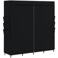HOMCOM Space-Saving Fabric Wardrobe with 5 Rods, 4 Shelves, 6 Side Pockets, 170x45x167 cm, Black