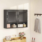 HOMCOM Wall-Mounted Bathroom Cabinet with Adjustable Shelf and Soft-Close Door, 40x20x60 cm, Black