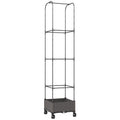Outsunny 185cm Raised Trellis Planter with Drainage Holes and 4 Wheels, PE and PP Coated Metal, Black