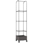 Outsunny 185cm Raised Trellis Planter with Drainage Holes and 4 Wheels, PE and PP Coated Metal, Black