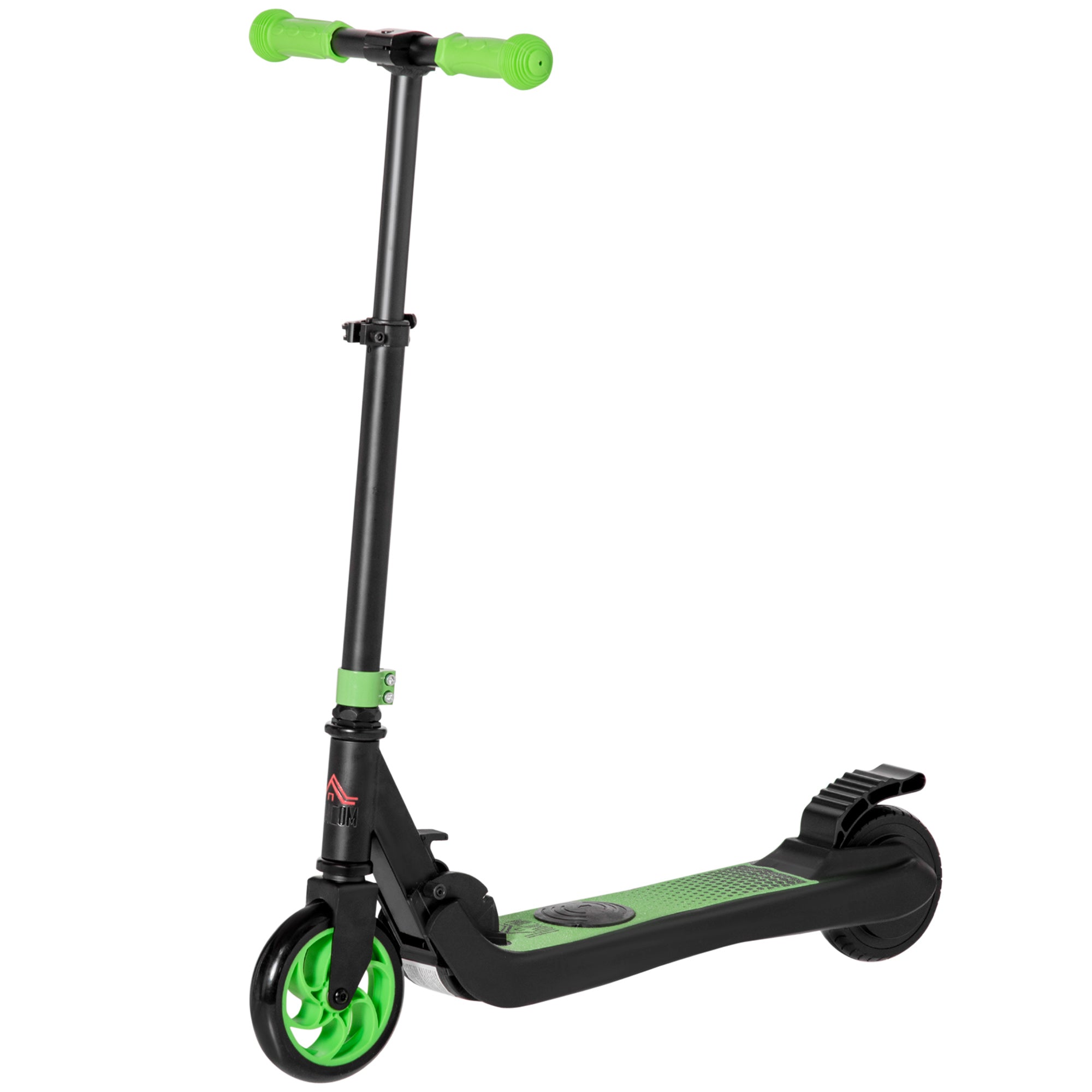 Folding Electric Scooter for Kids Ages 6+, Adjustable Height, 71 x 36.5 x 75-80 cm, Black and Green
