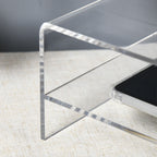 24" Max PC Monitor Stand with 2 Open Shelves, Transparent Acrylic, 50.8x19x12 cm