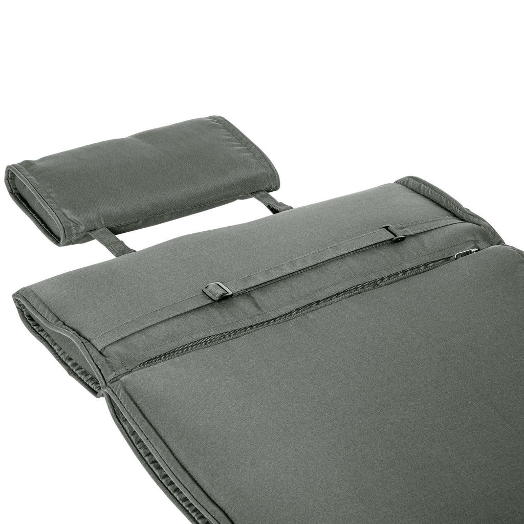 Outsunny Garden Sun Lounger Cushion Grey 198x53x5cm
