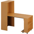 Folding Dining Table max 3 People, in Chipboard and Steel, 75x144x144.5 cm, Wood color