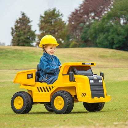 Caterpillar Licensed Toy Truck with Remote Control, Headlights, Bucket and Shovel, 110x70.5x61.5 cm, Yellow - Borgè