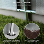 Outsunny cars for cars and parties with 2 side windows, in galvanized steel and PE, 618x265/330x240 cm, light gray - Borgè