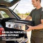 Outsunny Portable Tabletop Gas Grill with Grease Tray, Black