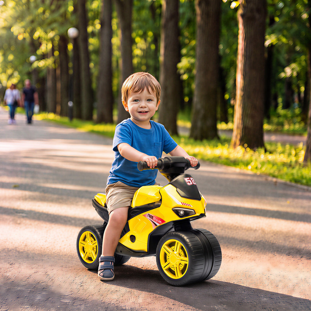 AIYAPLAY Kids Balance Bike with Music, Ages 18 Months - 3 Years, Yellow