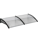 Outdoor Canopy for Windows and Doors in Polycarbonate and Aluminum, 200x100x26cm, Transparent