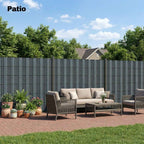 Outsunny 4-Piece Garden Privacy Screen Set, Waterproof, UV Resistant, with Clips, Made of PP, 3500 x 19 cm, Grey