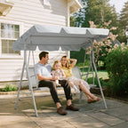 Outsunny 3-Seater Garden Swing with Removable Sun Canopy, 171x108x154 cm, Light Grey