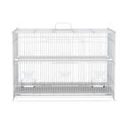 Metal Bird Cage with Perches, Food Bowls and Handle, 60x41x41cm