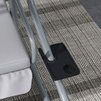 Swing Garden Bed with Adjustable Canopy and Trays, in Steel and Polyester, 200x120x164 cm, Gray - Borgè