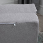 3-in-1 Sofa Bed, Convertible to a Chaise Longue and Floor Sofa with 2 Cushions, Light Grey