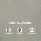 140° Reclining Chair with Footrest, in Microfiber, Foam and Metal, 84x91x102 cm, Grey