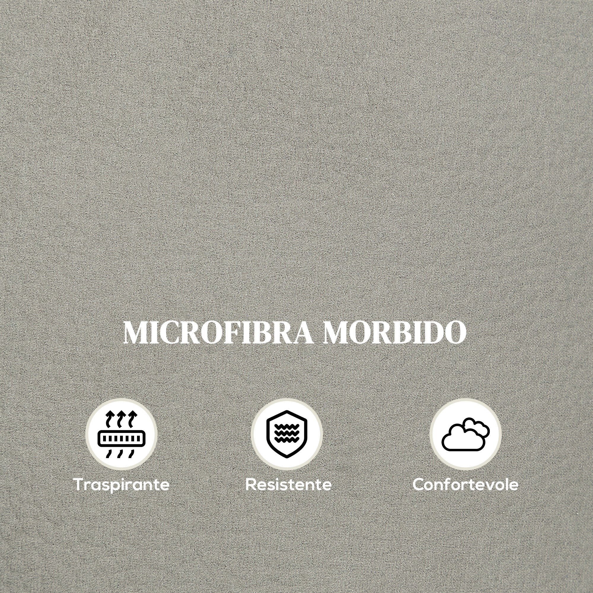 140° Reclining Chair with Footrest, in Microfiber, Foam and Metal, 84x91x102 cm, Grey