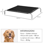 Indoor and Outdoor Dog Bed, Capacity up to 32kg, Breathable Fabric, 130x90x20cm, Black - Borge' Group Limited