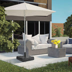 Outsunny 3.5m Garden Umbrella Base with Handles, HDPE and Steel, 49x49x36.5cm, Black