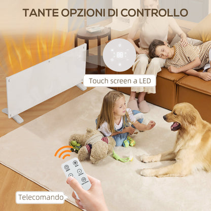 Convection Heater 2000W with Adjustable Temperature with Remote Control and Timer, 87x21.5x44.5 cm, White