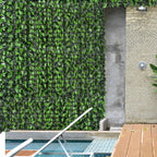 Outsunny 3x1m Artificial Hedge Roll in PE and Fabric for Balcony and Garden, Light Green and Dark Green