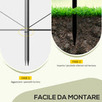 5-Panel Outdoor Metal Fence with Posts, 305x62 cm, Black