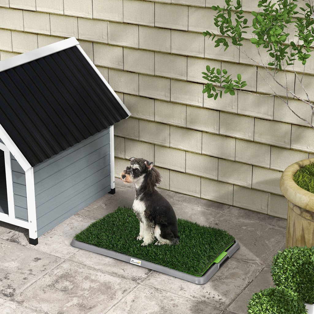 Dog Toilet with Synthetic Grass, Replacement Grass and Bottom Tray for Indoor and Outdoor Use, 67x41x3.5 cm