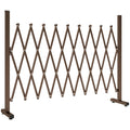 Outsunny Adjustable Width Garden Fence, Metal and Aluminum, 250x31x103.5 cm, Brown