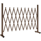 Outsunny Adjustable Width Garden Fence, Metal and Aluminum, 250x31x103.5 cm, Brown