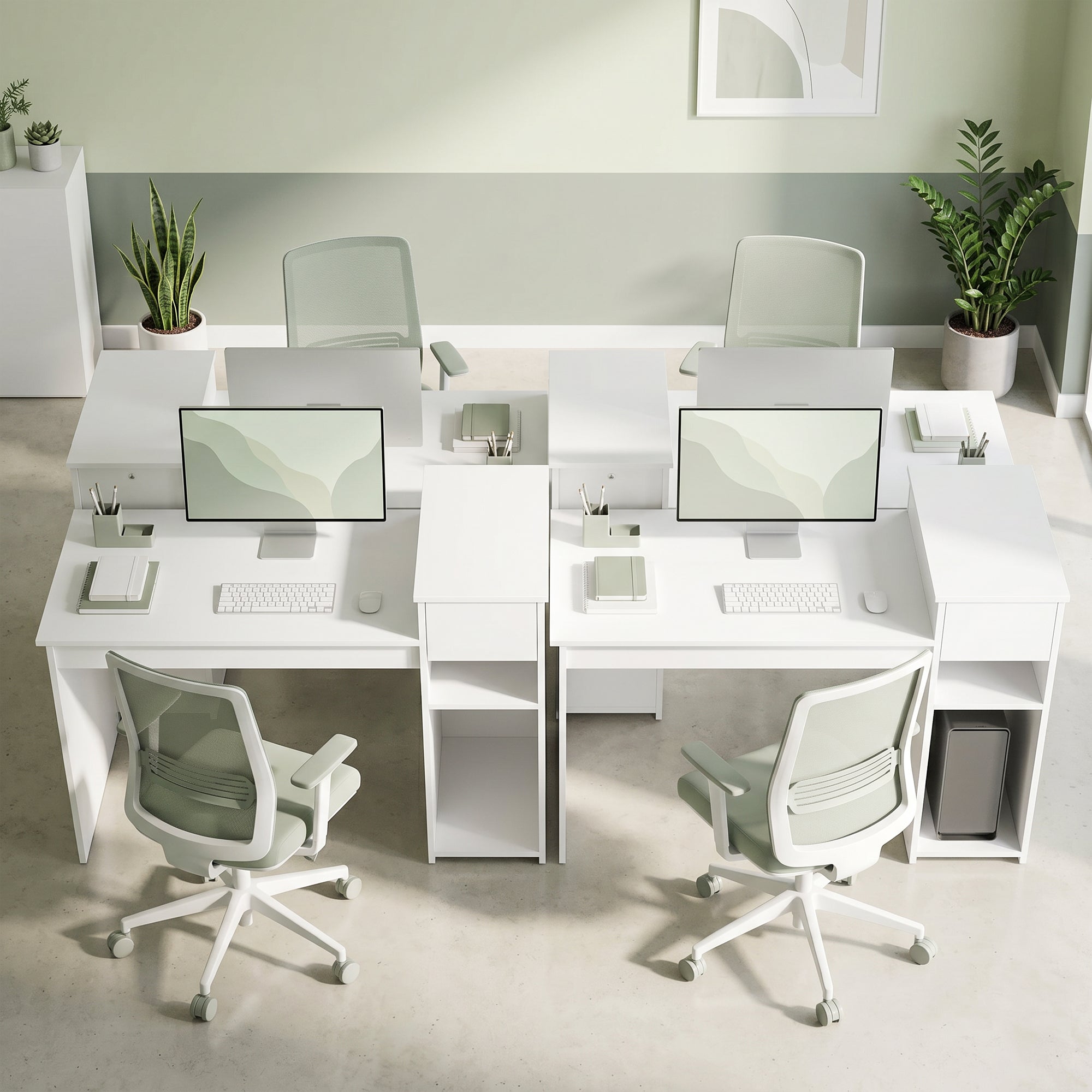 HOMCOM 108cm Study and Writing Desk with Drawer and Shelves, White