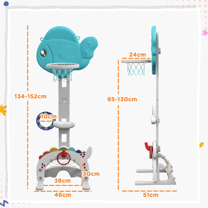 Kids Basketball Hoop 5 in 1 with Adjustable Height, Football Goal and Golf, Ages 3-6 Years