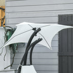 Hanging Garden Lounger, Padded Outdoor Hanging Lounger with Canopy, Cream 190x115x190cm