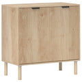 2-Tier Wooden Storage Cabinet with 3-Tier Adjustable Shelf, 78x40x77.5 cm, Oak Color