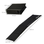 Folding Dog Ramp with Non-Slip Surface in MDF and Aluminum, 158x43.5x2.5 cm, Black