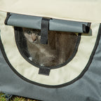 Foldable Oxford Pet Carrier with Removable Washable Cushion and Carry Bag, 46x36x41cm, Dark Grey