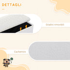 3-Step Dog Stairs with Storage Compartment, Foldable and Washable, 40x54x48 cm, White