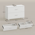 Modern Under Sink Cabinet with 2 Drawers and Dividers for Pedestal-Free Sink, 80x30x60 cm, White
