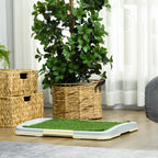 PawHut 3-Layer Dog Litter Box with Synthetic Grass, Grid and Bottom Tray, 63x48.5cm - Borgè